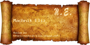 Machnik Eliz névjegykártya
